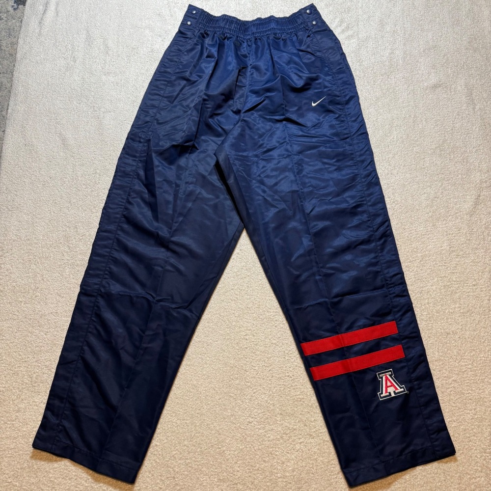 Vintage Nike Team Arizona Wildcats Tearaway Snap Pants Men's M Navy NCAA 90s Y2K